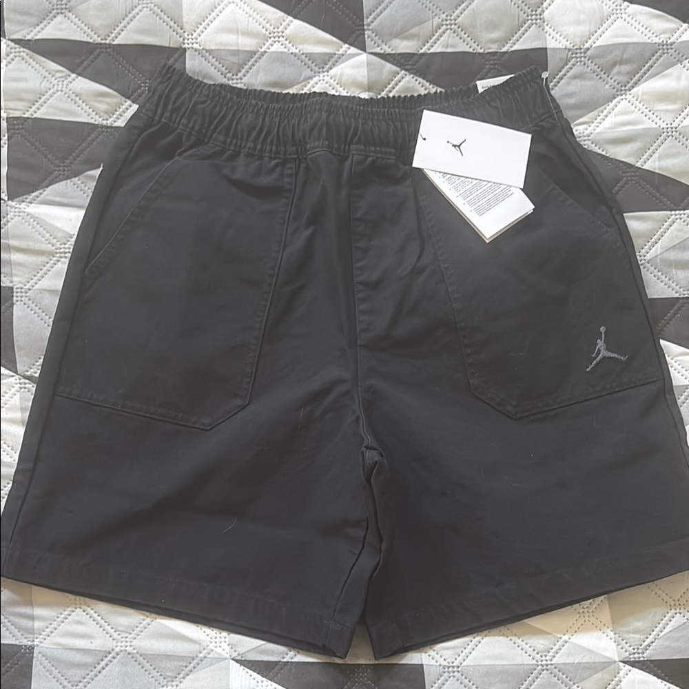 Jordan Black Athletic Shorts Lightweight Elastic Waist